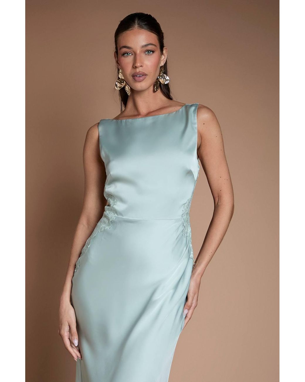 Coast Blue Lace Twist Back Bridesmaid Maxi Dress