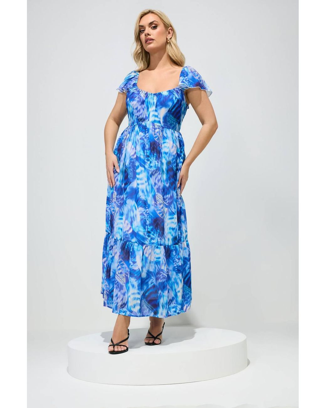 Yours Blue Abstract Maxi Dress