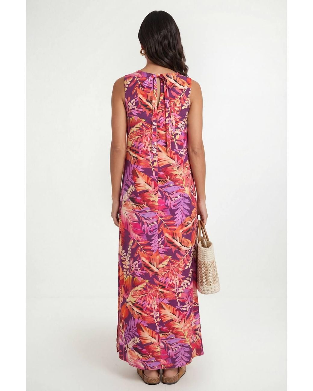 Wallis Red Floral Tie Back Maxi Dress