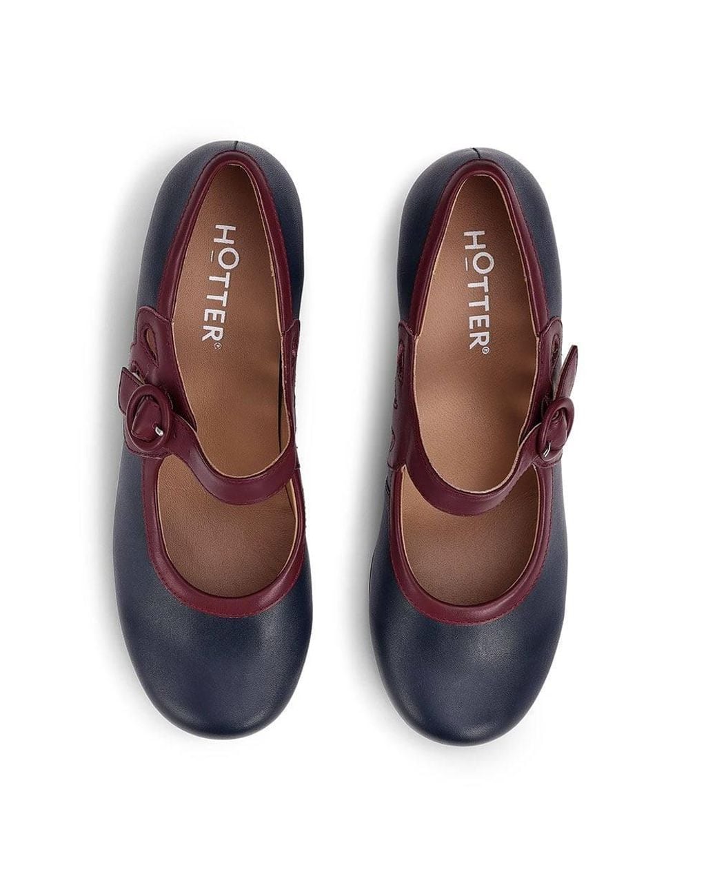 Hotter Blue Wide Fit 'Broadway' Vintage Heels