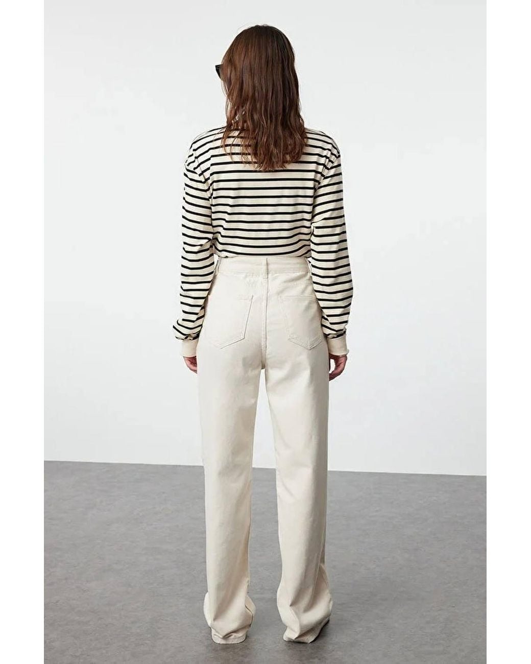 WOVCOR Multicolor High Waist Wide Leg Jeans Waist Detail