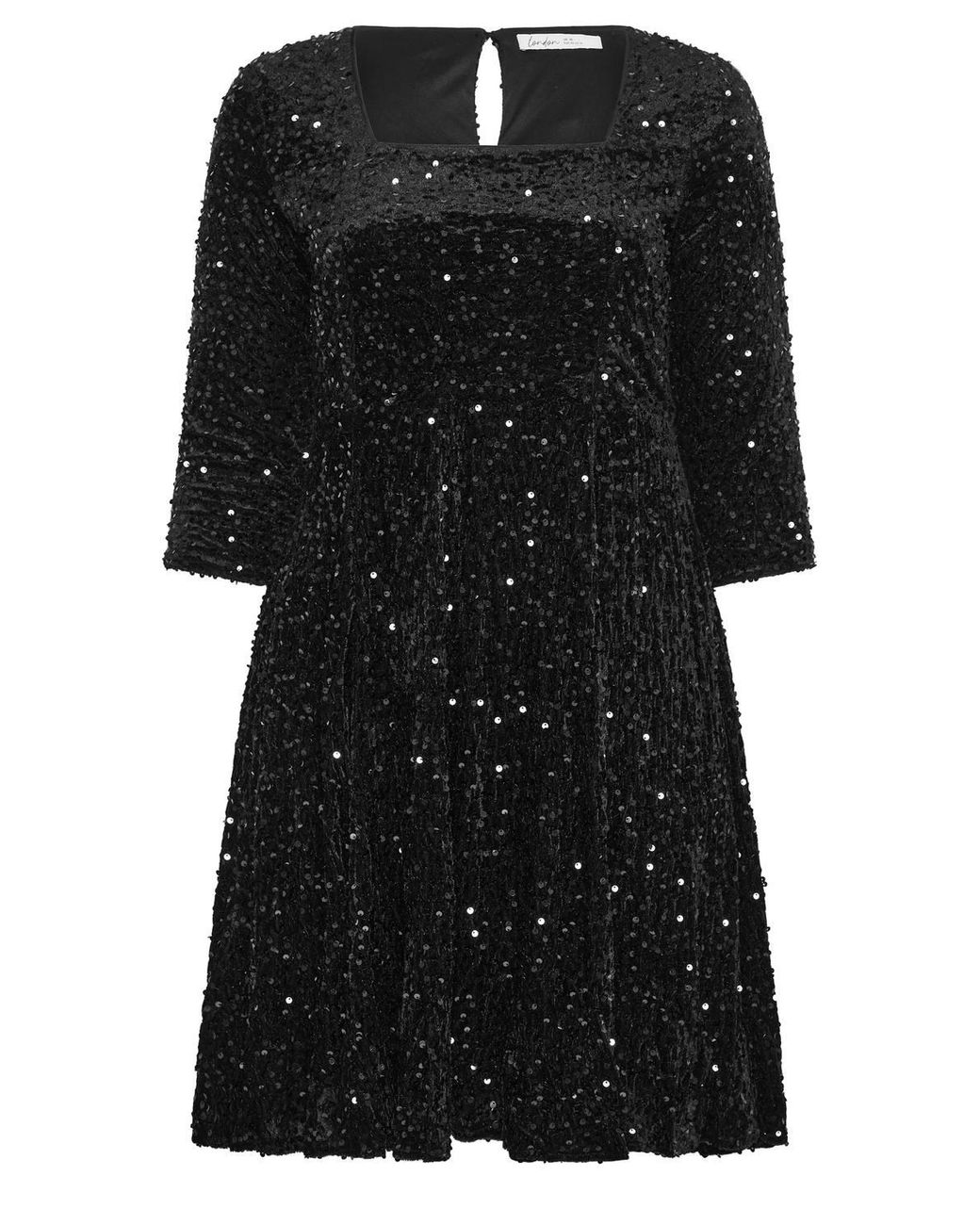 Yours Black Sequin Velvet Mini Dress