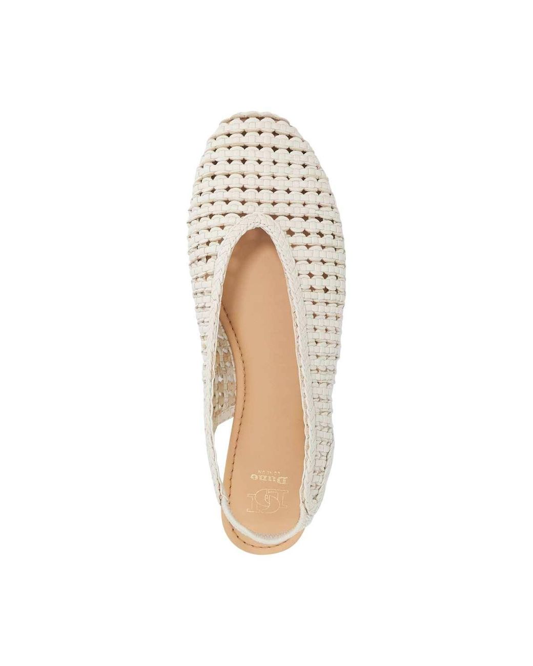 Dune White 'Hollianne' Leather Ballet Pumps