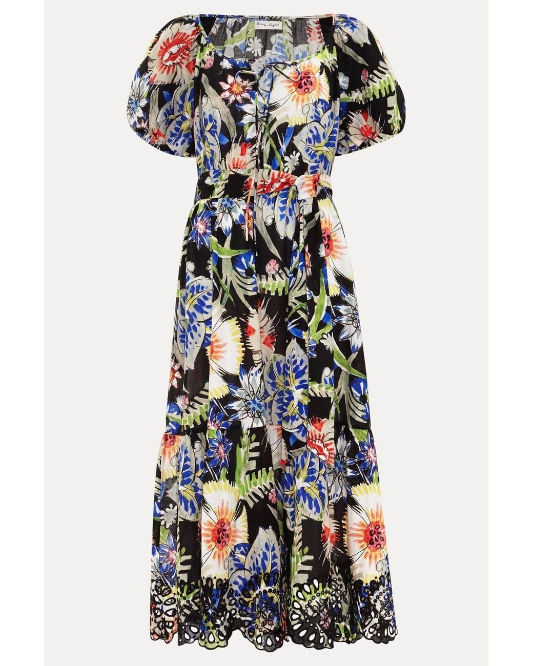 Phase Eight Black Asa Floral Tie Neck Dress