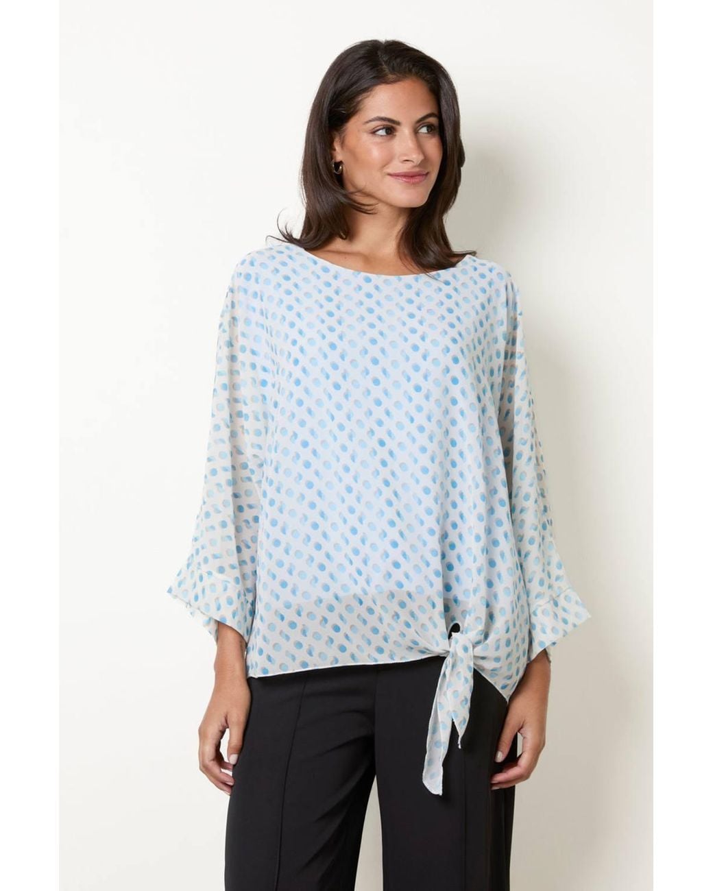 Blue Vanilla Blue Short Sleeve Round Neck Top