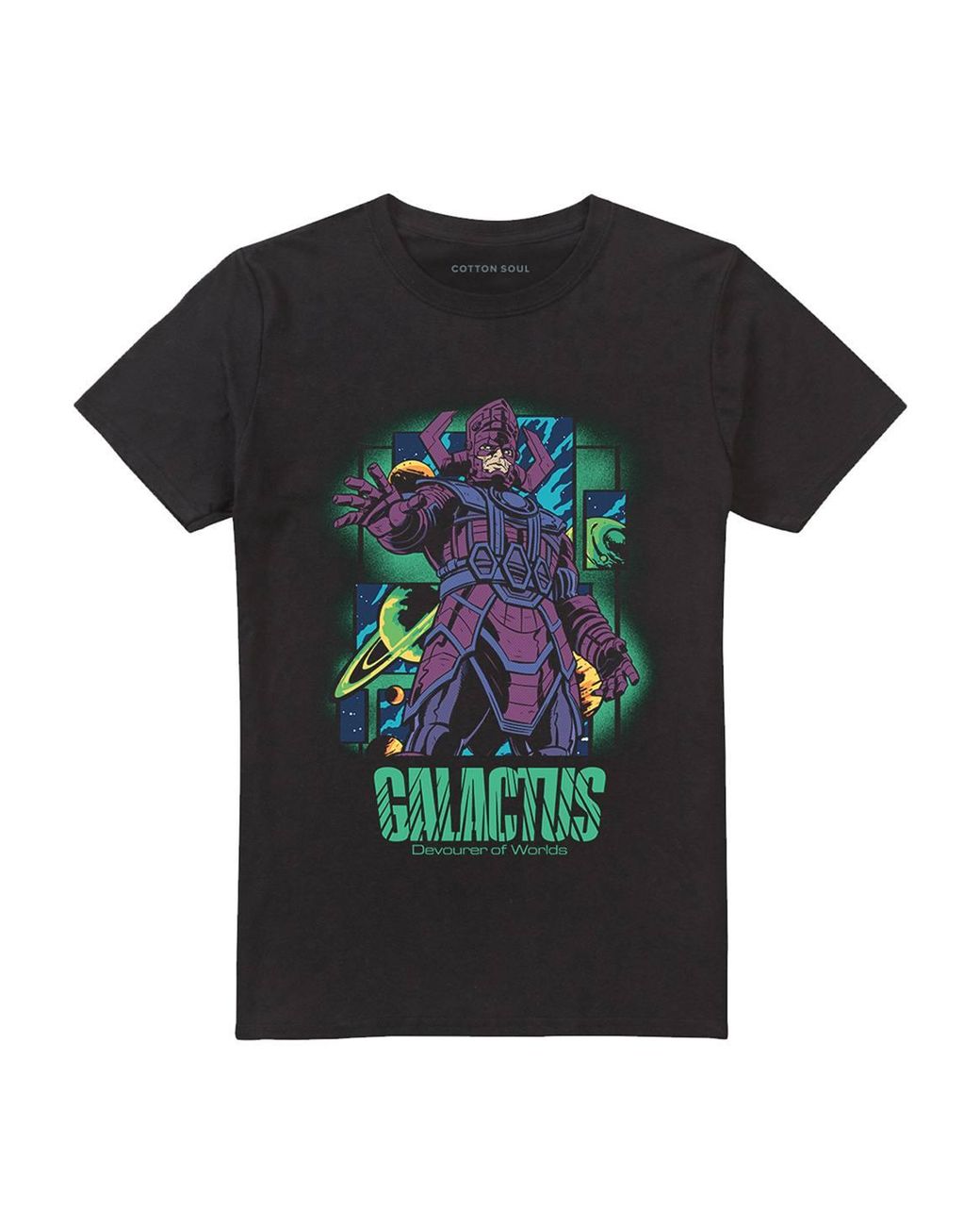 Marvel Black Fantastic Four Galactus Devourer Of Worlds T-Shirt