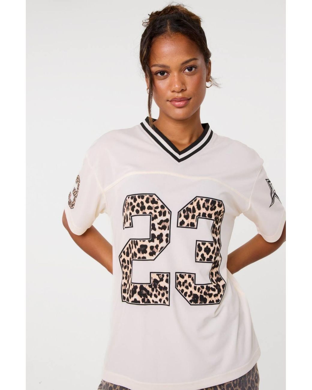 Pink Vanilla White Leopard Detail Sports Jersey