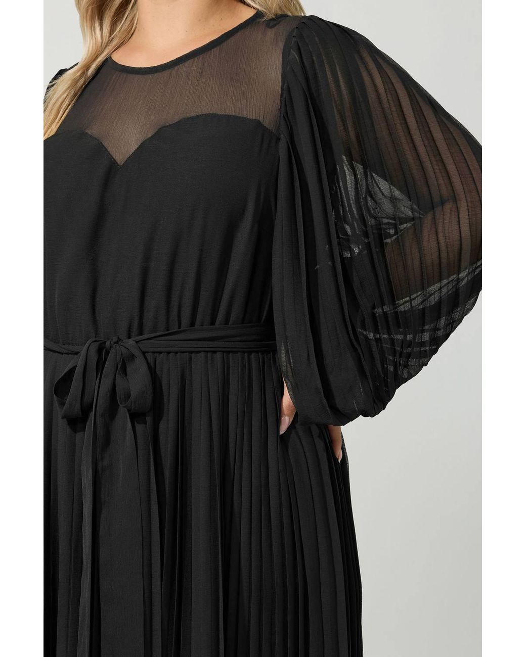 Yours Black Pleated Maxi Dress