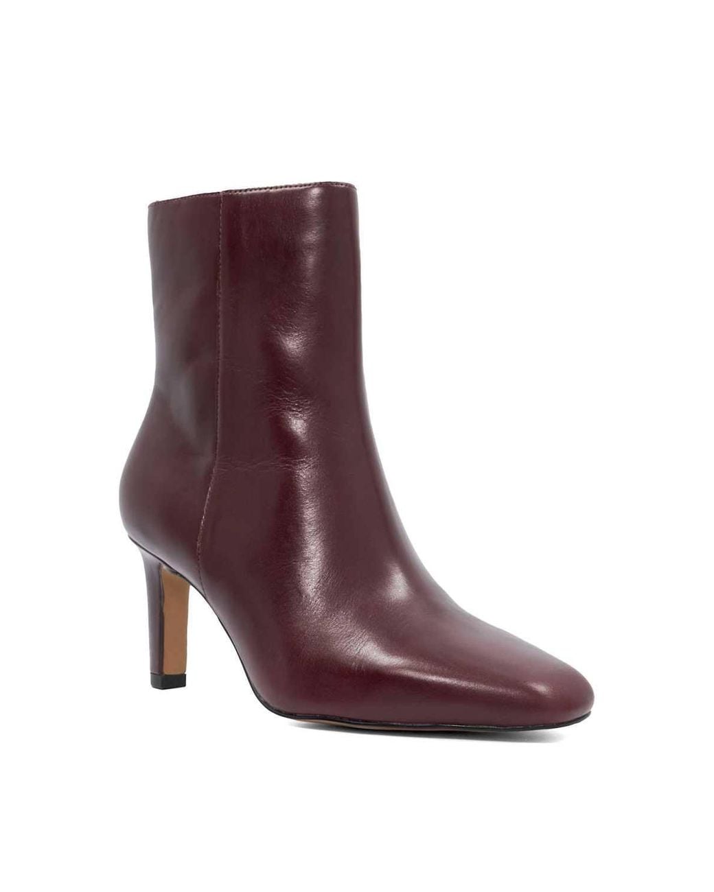 Dune Purple Wide Fit 'Ovation' Leather Ankle Boots