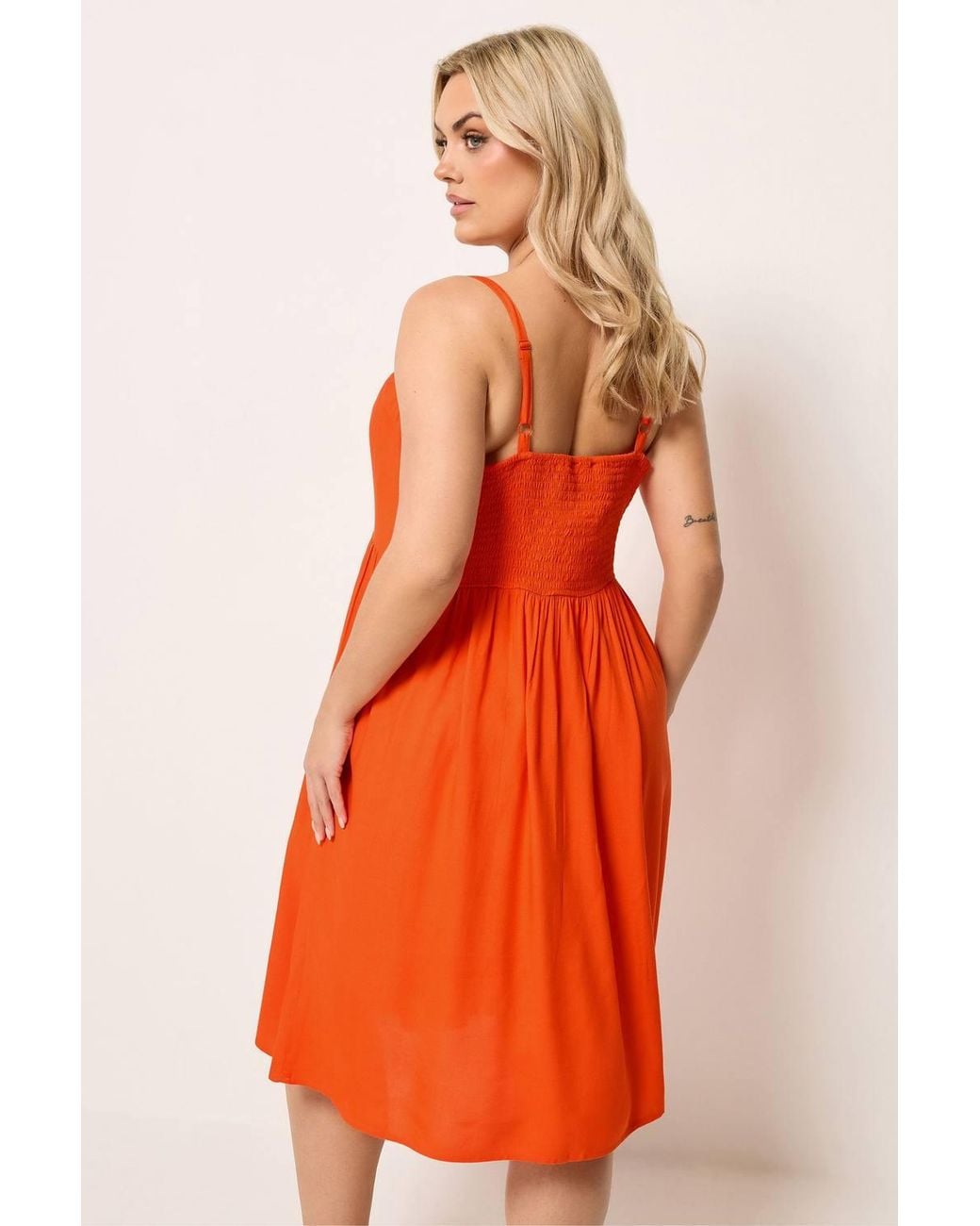 Yours Orange Strappy Midi Sundress