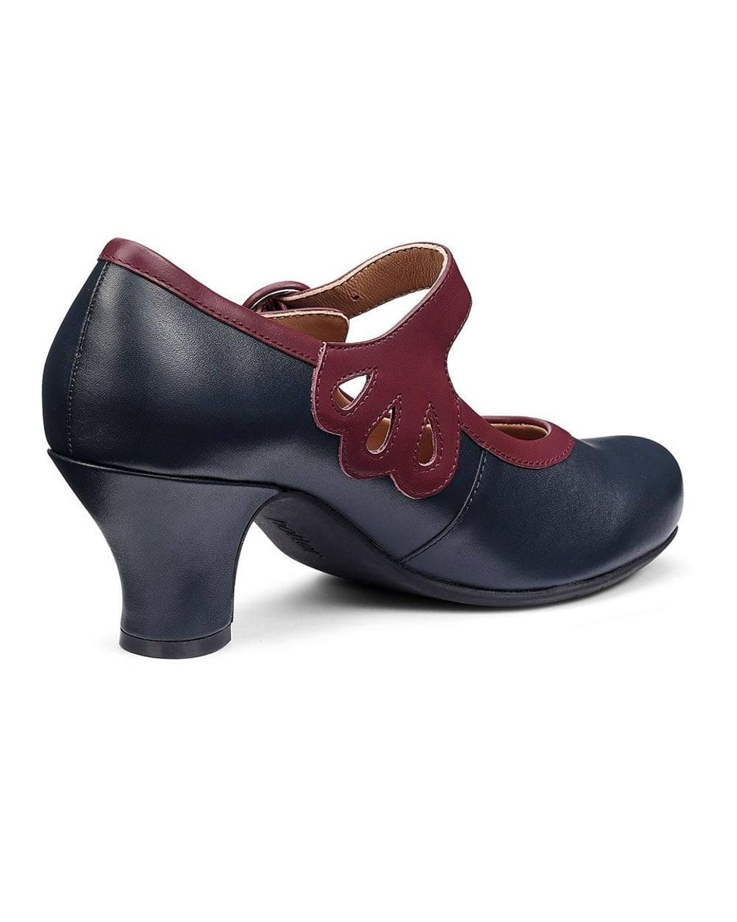 Hotter Blue Wide Fit 'Broadway' Vintage Heels