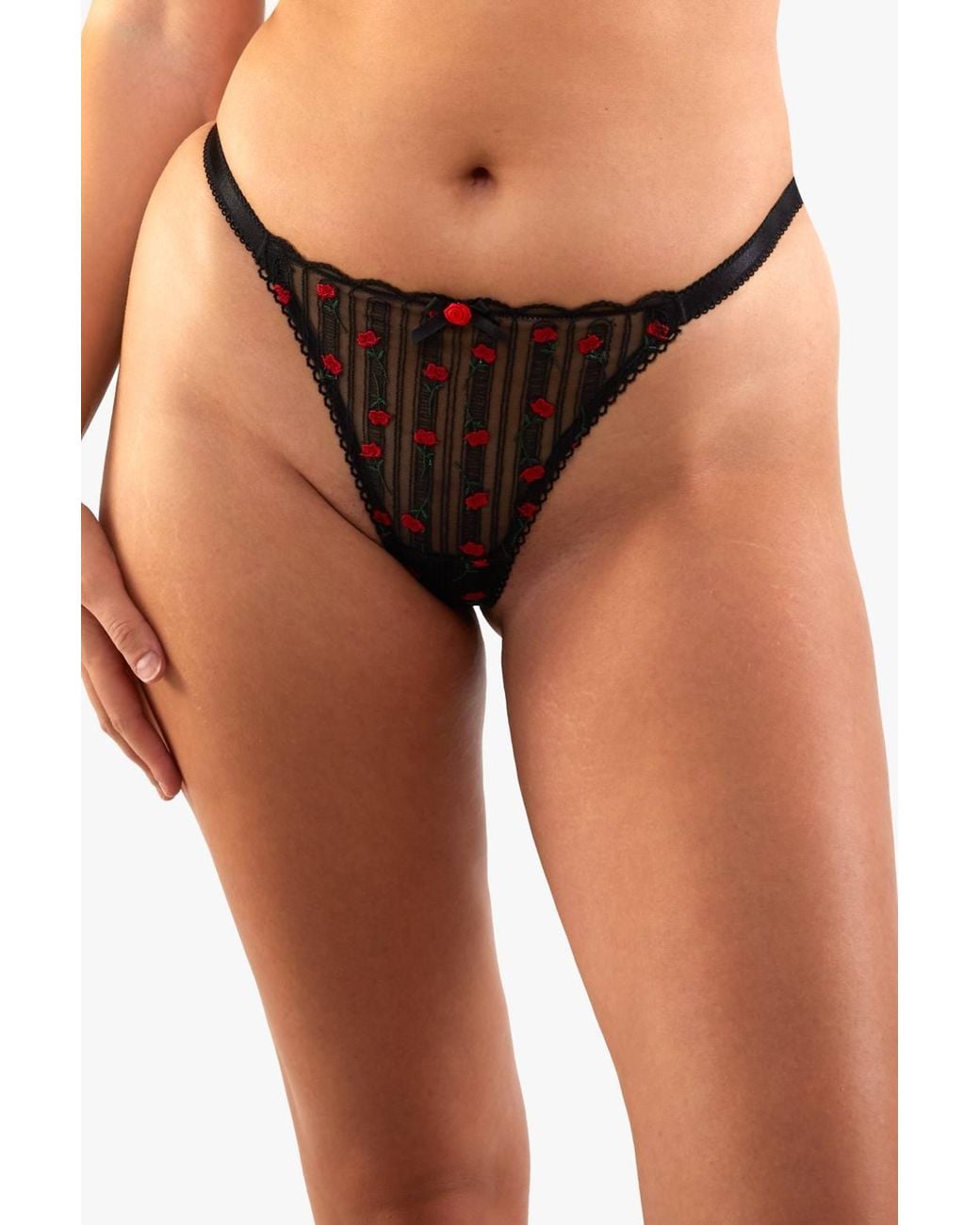 Playful Promises Black Elodie & Rosebud Embroidery Brief