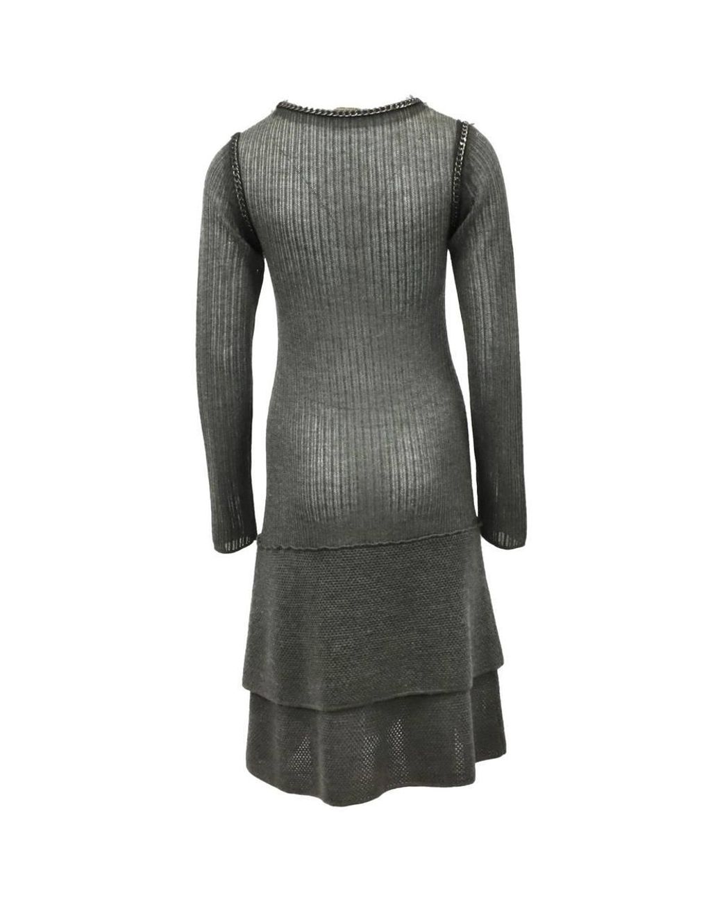 Alberta Ferretti Gray Preloved Philosophy Di Chain Detail Midi Dress