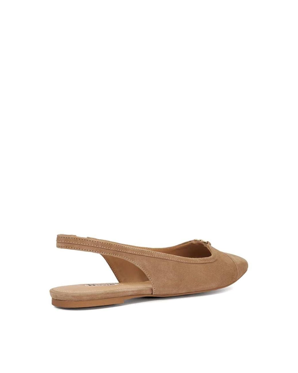 Dune White 'Hanna' Suede Ballet Pumps