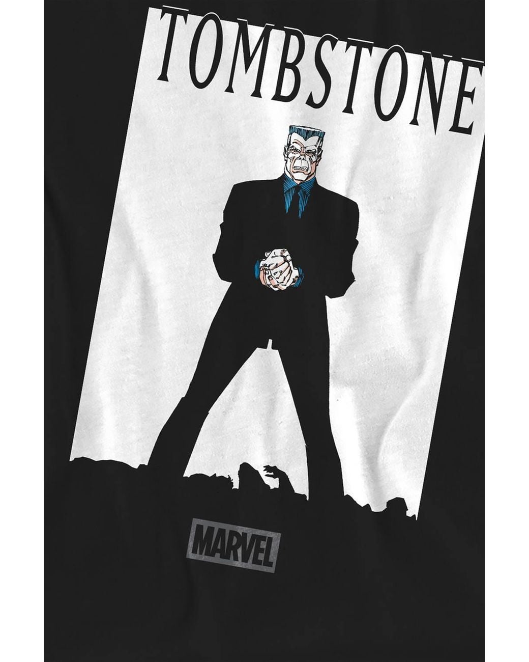 Marvel Black Spiderman Retro Tombstone Cover T-Shirt