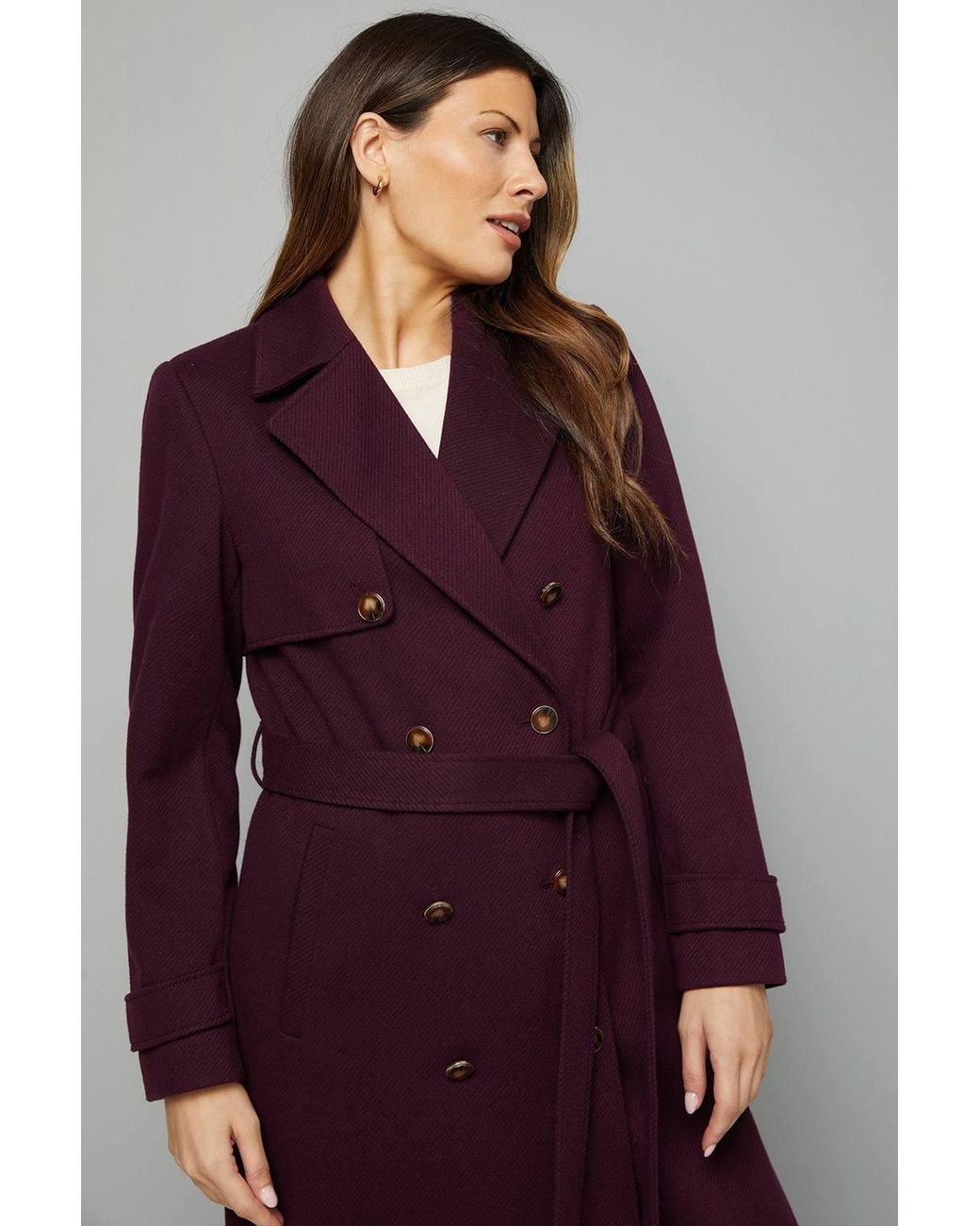 Wallis Purple Twill Trench Coat
