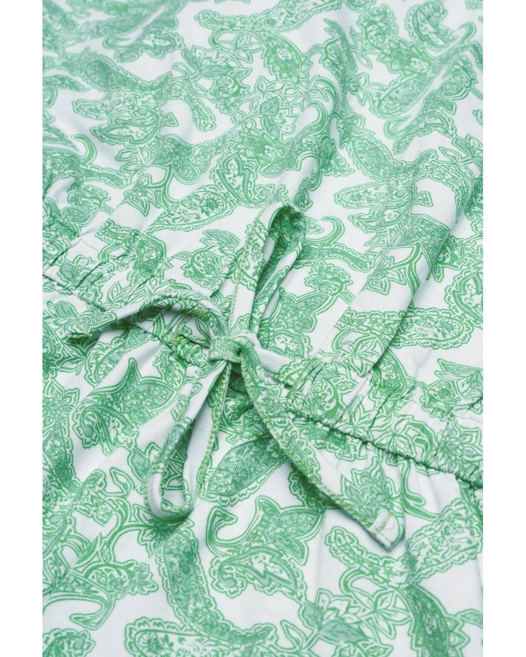 Enorsia Green Roll Up Sleeves Aop Play Suit