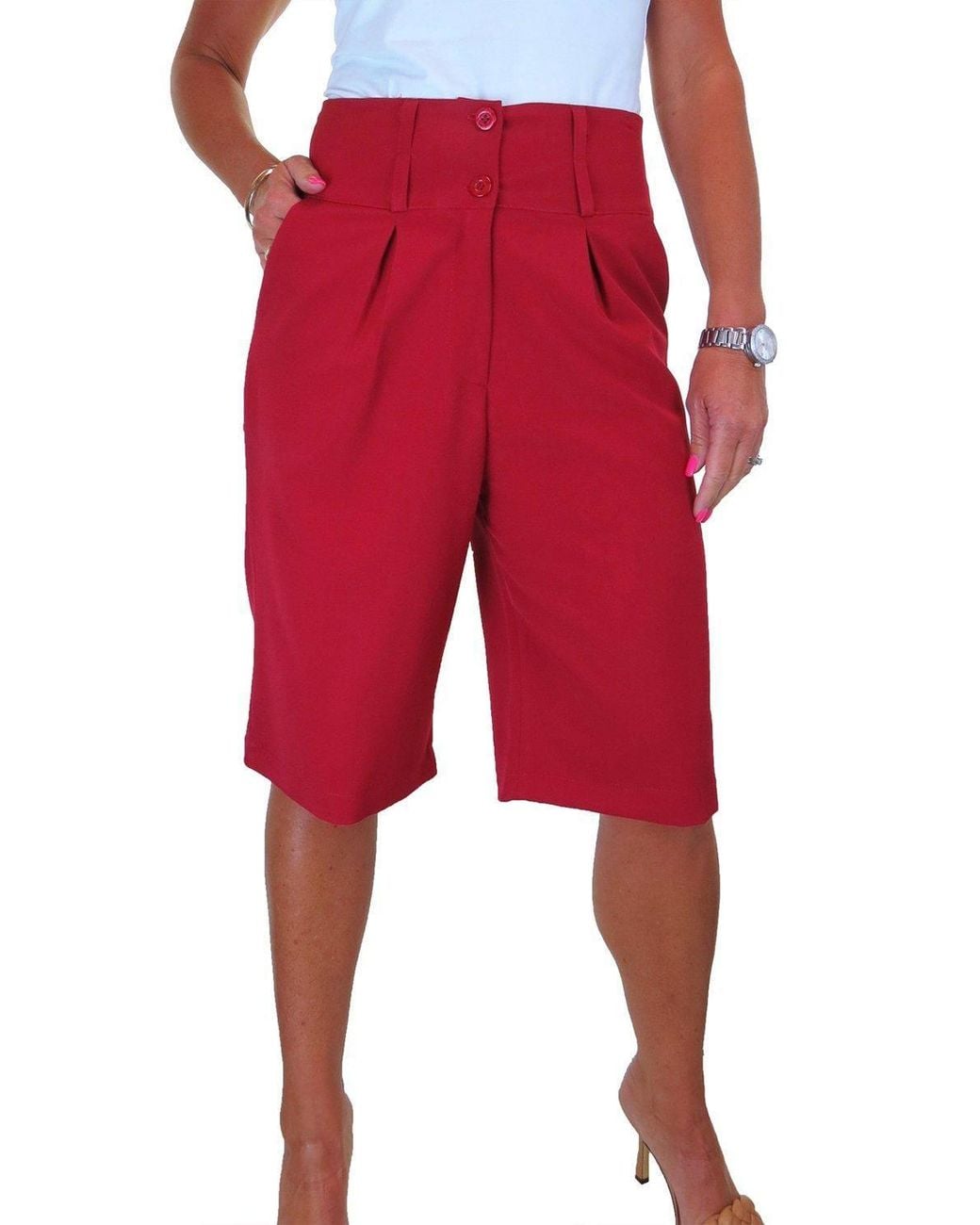 Paulo Due Tailored Wide Leg Knee Shorts