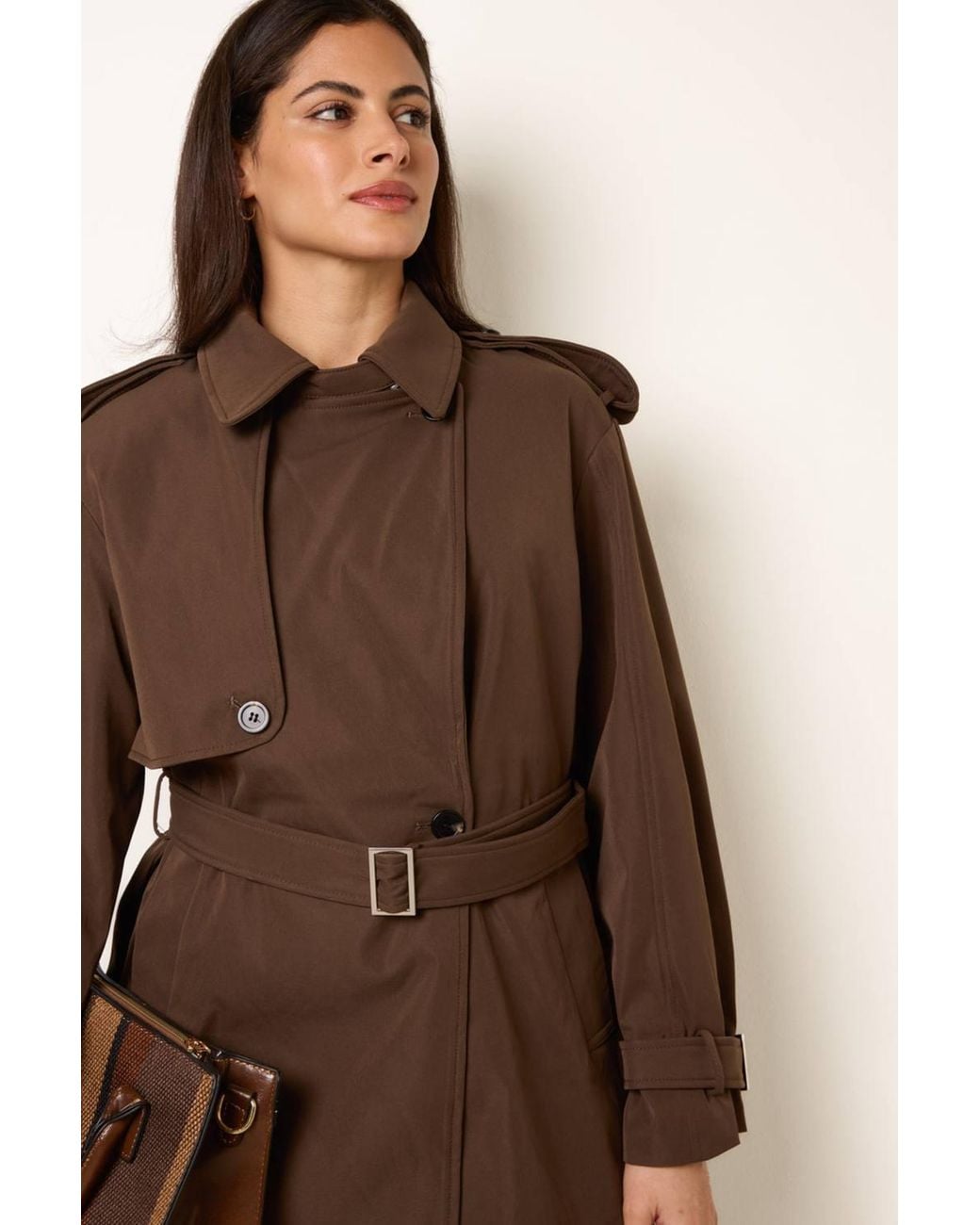 Blue Vanilla Brown Short Trench Coat