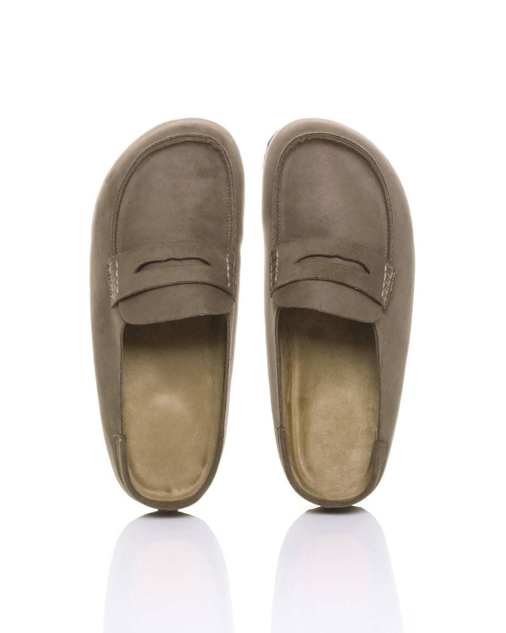 AJVANI Gray Comfortable Open Back Mules Loafers