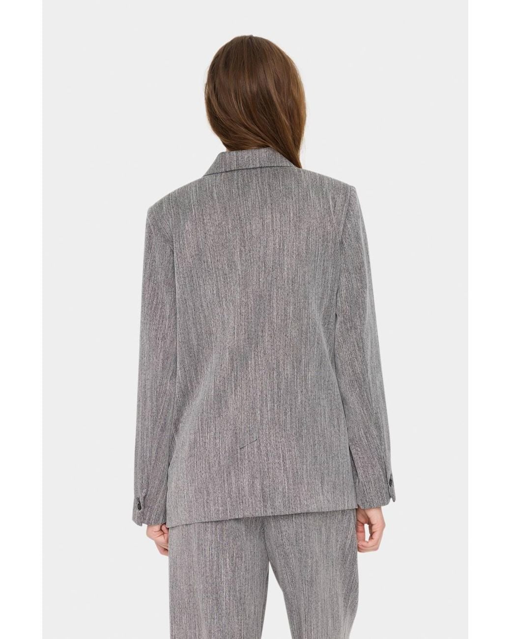 Saint Tropez Gray Glendasz Double-Breasted Blazer