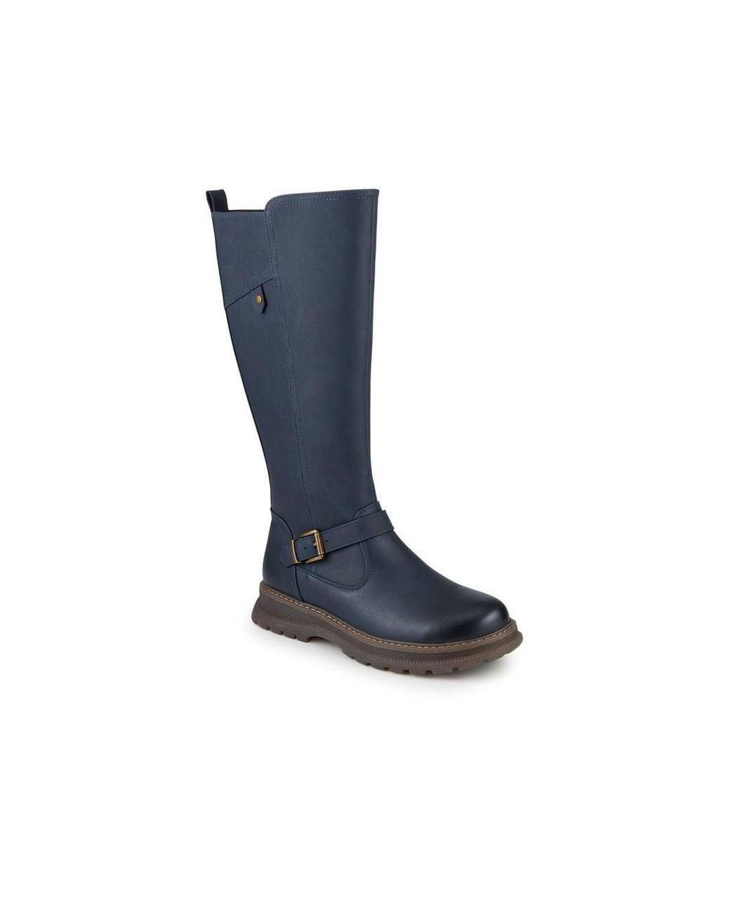 Pavers Blue Casual Wedge Heel Long Boots