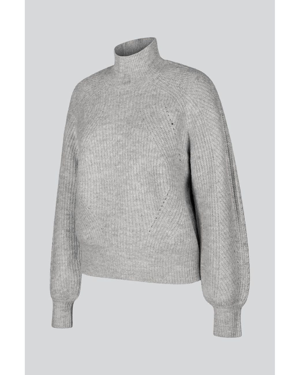 Enorsia Gray Funnel Neck Jumper