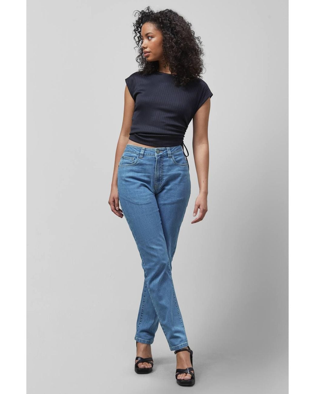 Enorsia Blue Authentic High Waisted Regular Fit Jeans