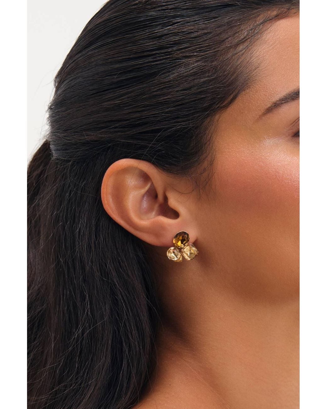 Jon Richard Metallic Plated & Multi Stone Earrings