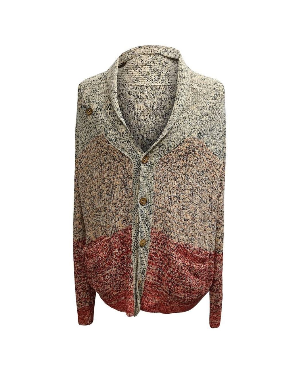 Missoni Gray Preloved Knitted Buttoned Shawl-Collared Cardigan
