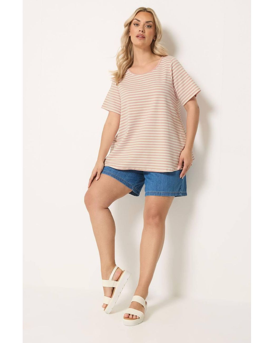 Yours Blue Stripe Swing T-Shirt
