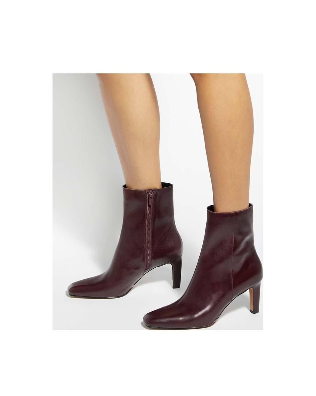 Dune Purple Wide Fit 'Ovation' Leather Ankle Boots