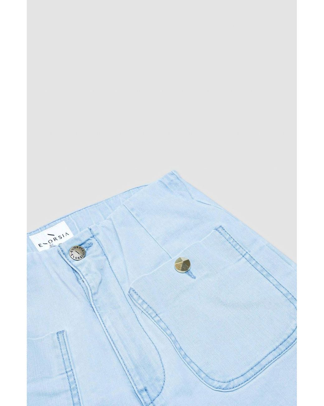 Enorsia Blue Light Cropped Flare Jeans