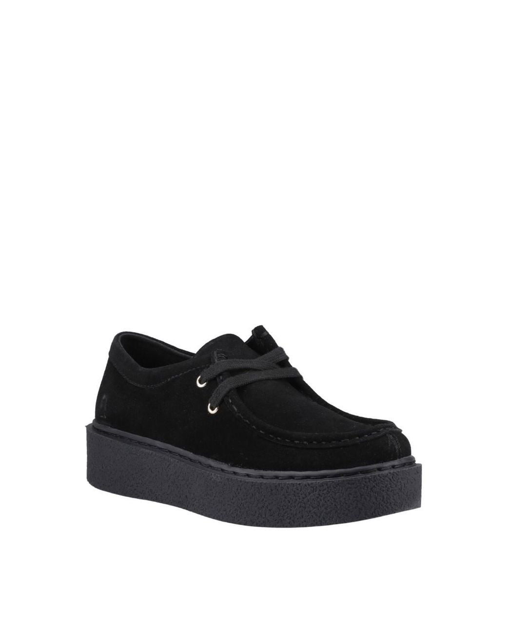 Hush Puppies Black Bridie Suede Mocc Toe