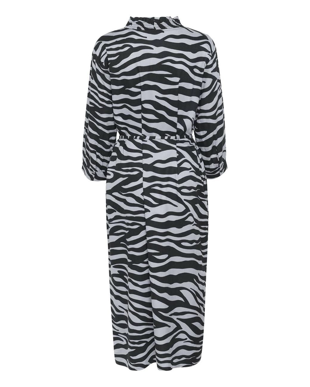 Kaffe Blue Kaolga Long Sleeve Midi Shirt Dress