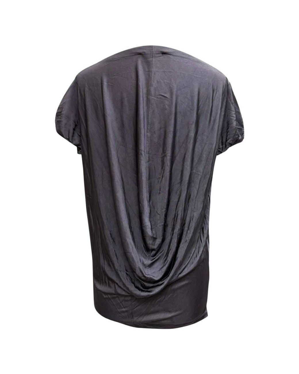 McQueen Gray Preloved Round Neck Draped Tunic Top