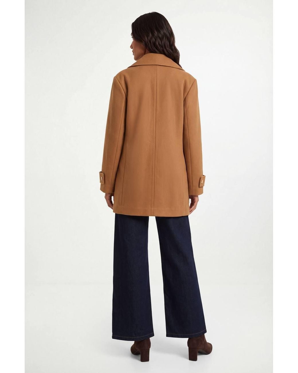 Wallis Blue Mid Length Double Breasted Coat
