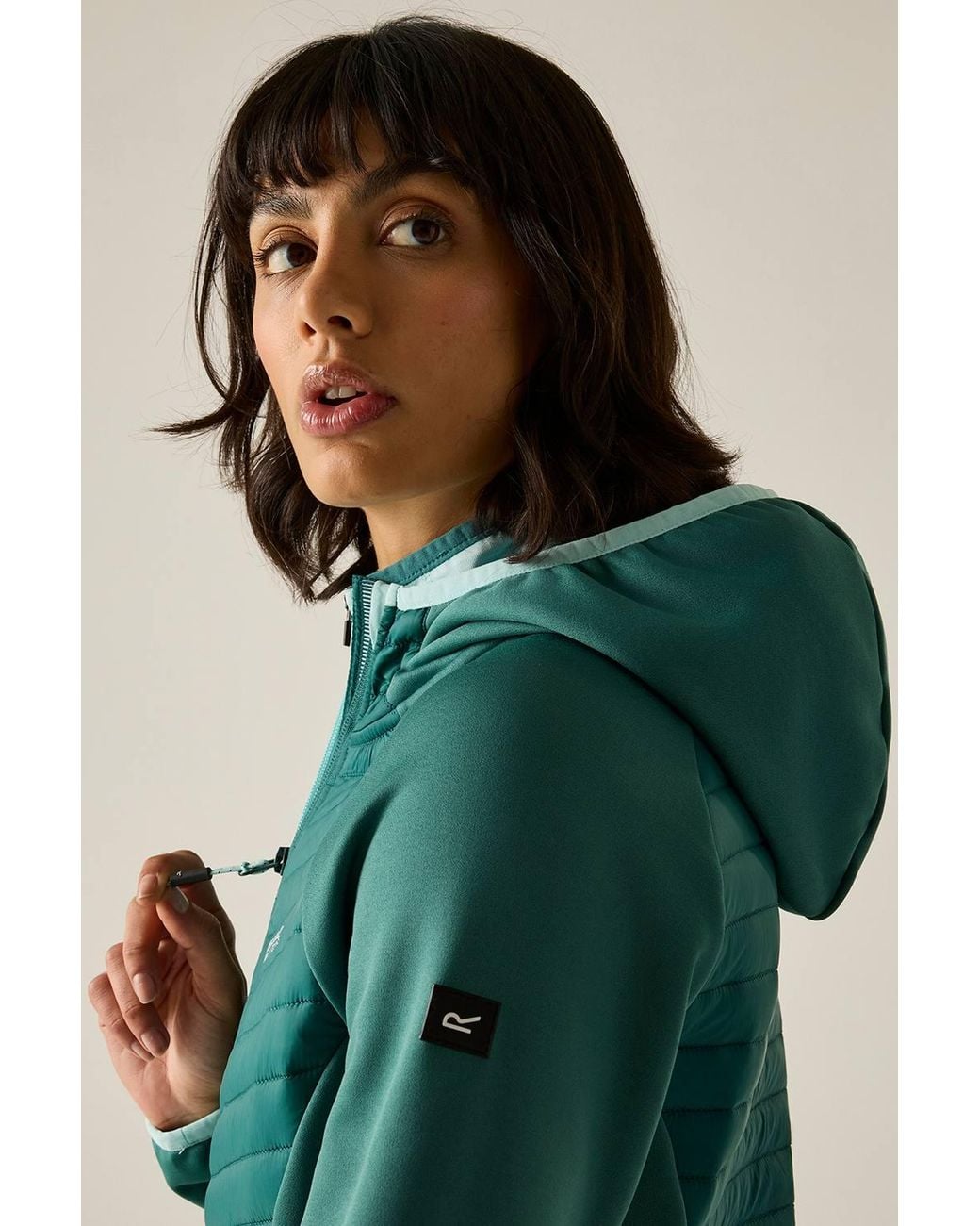 Regatta Green Andreson Stretch Water-Repellent Hybrid Quilted Jacket