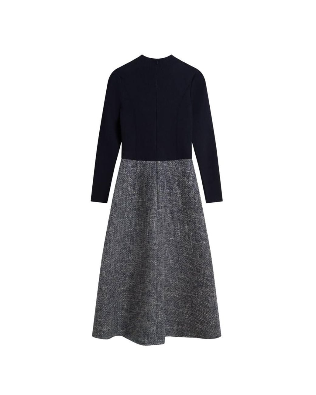 Ted Baker Black Abieb Long Sleeve Round Neck Regular Fit Midi Dress