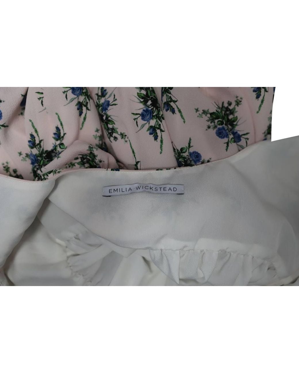 Emilia Wickstead Gray Preloved Giovanna Floral Printed Smocked Waist Midi Dress