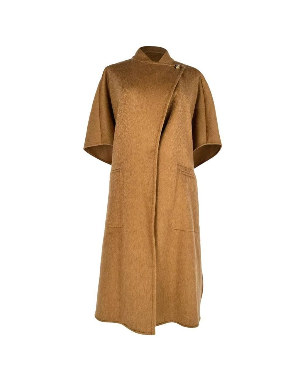 Max Mara Brown Preloved Canapa Relaxed-Fit Cape Coat