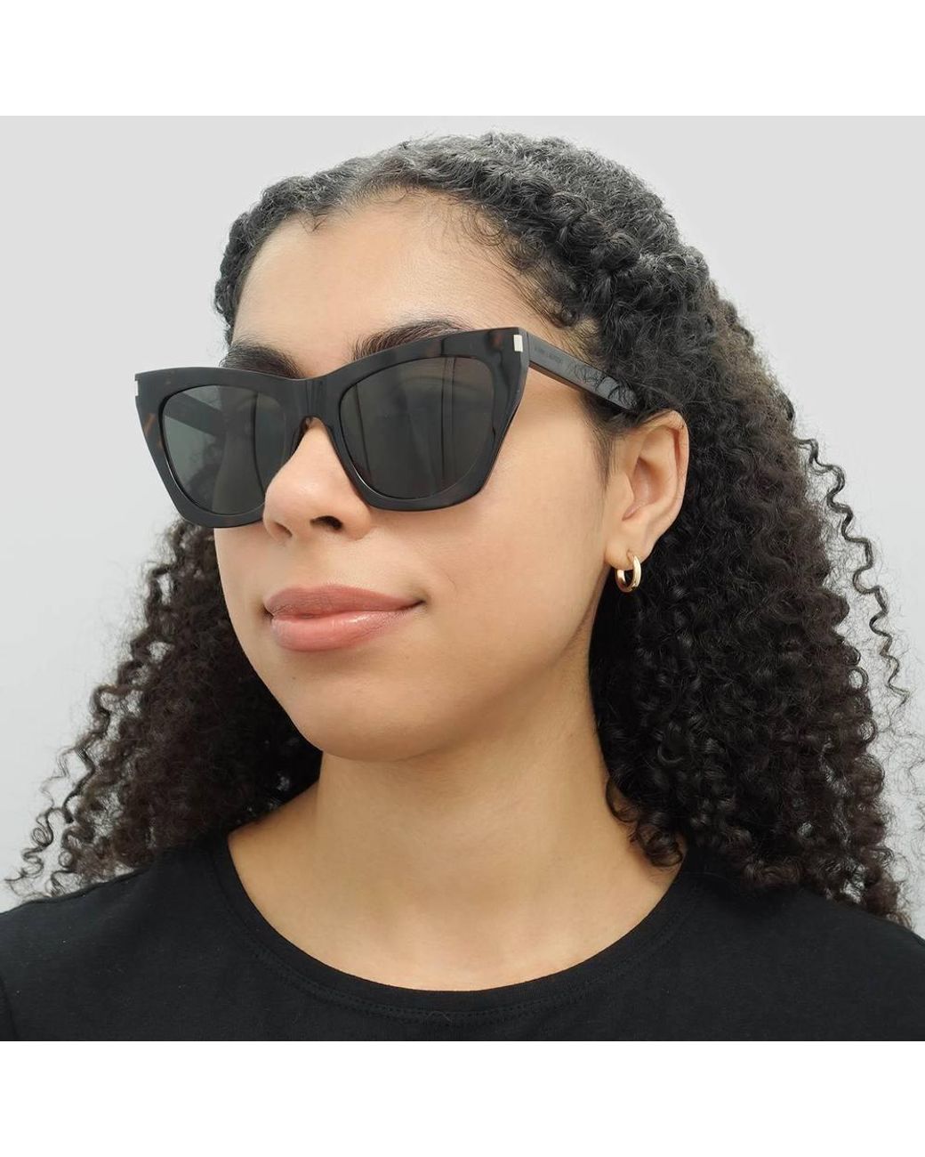 Saint Laurent Black Cat Eye Havana Sunglasses