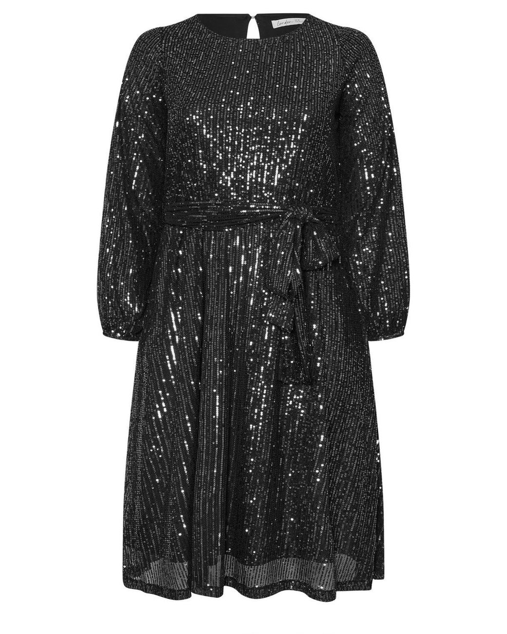 Yours Black Sequin Skater Dress