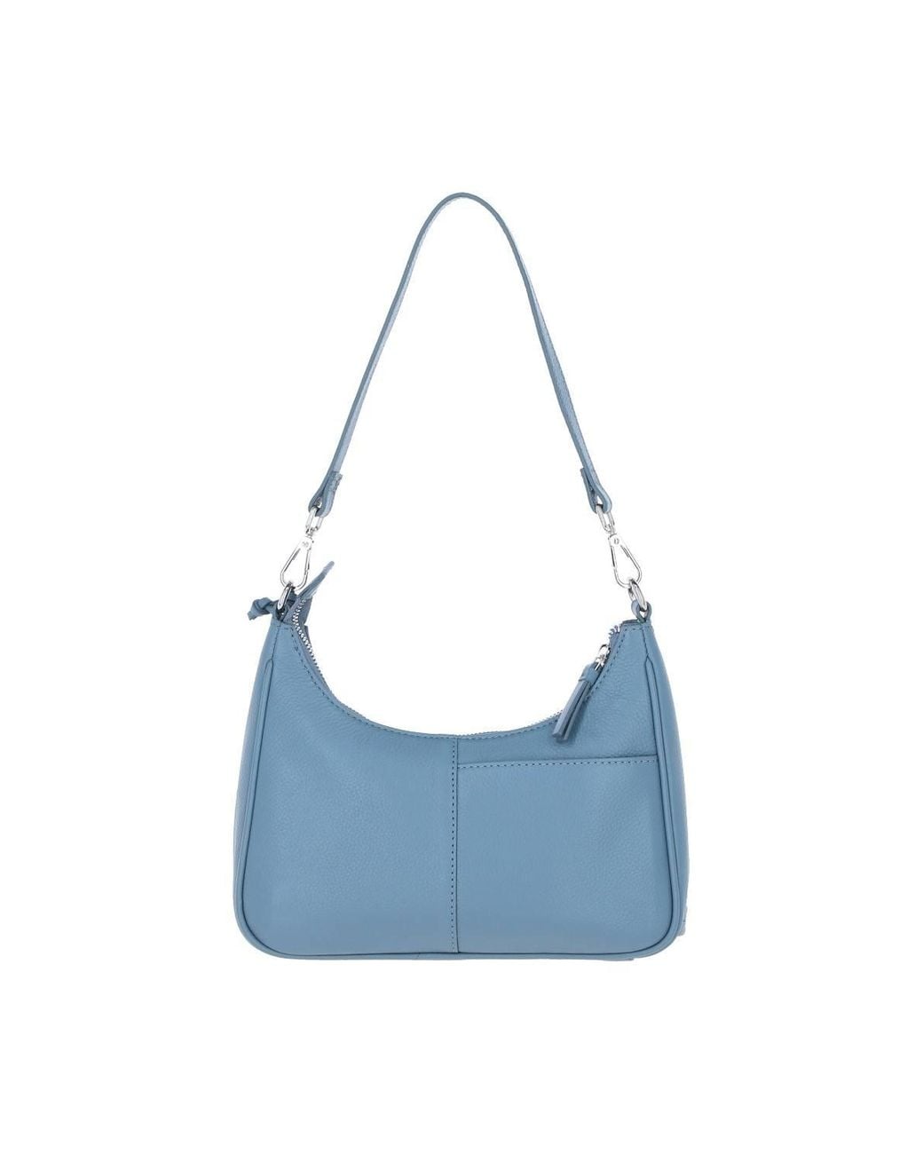 Ashwood Leather Blue Real Leather Shoulder Bag W/ Detachable Crossbody Strap