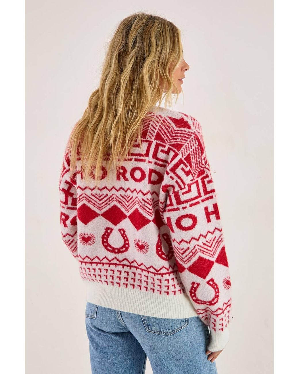 Nasty Gal White Christmas Ho Ho Rodeo Knitted Jumper