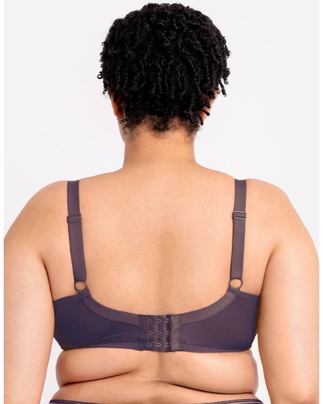 Curvy Kate Gray Lifestyle Plunge Bra Wired Mesh Lingerie