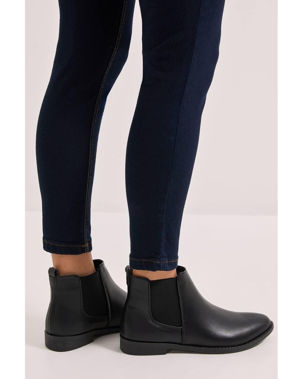 Dorothy Perkins Black Wide Fit Megs Flat Chelsea Boots