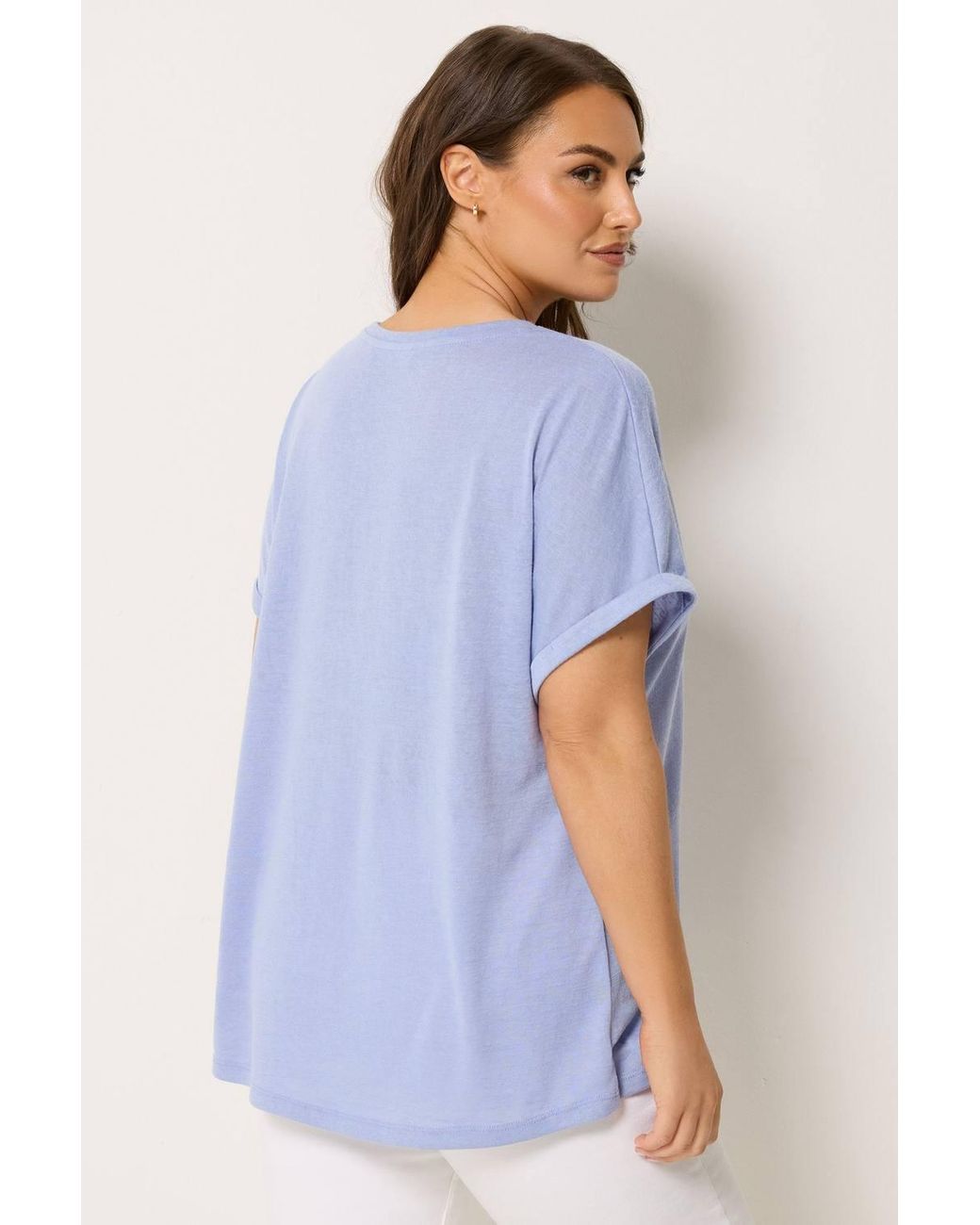 Yours Blue Linen Look T-Shirt