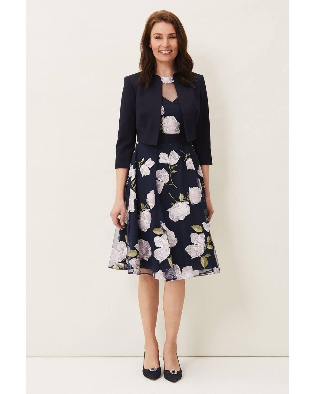 Phase Eight Blue Karlee Cropped Occasion Jacket