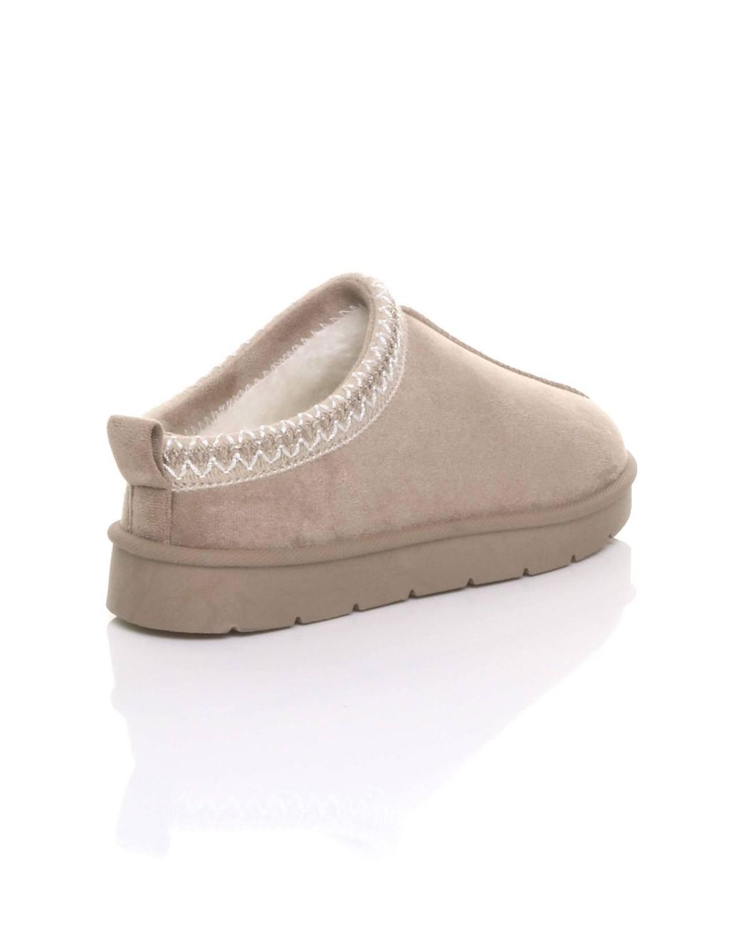 AJVANI Natural Faux Fur Lined Comfy Aztec Embroidered Ultra Mini Booties Slippers